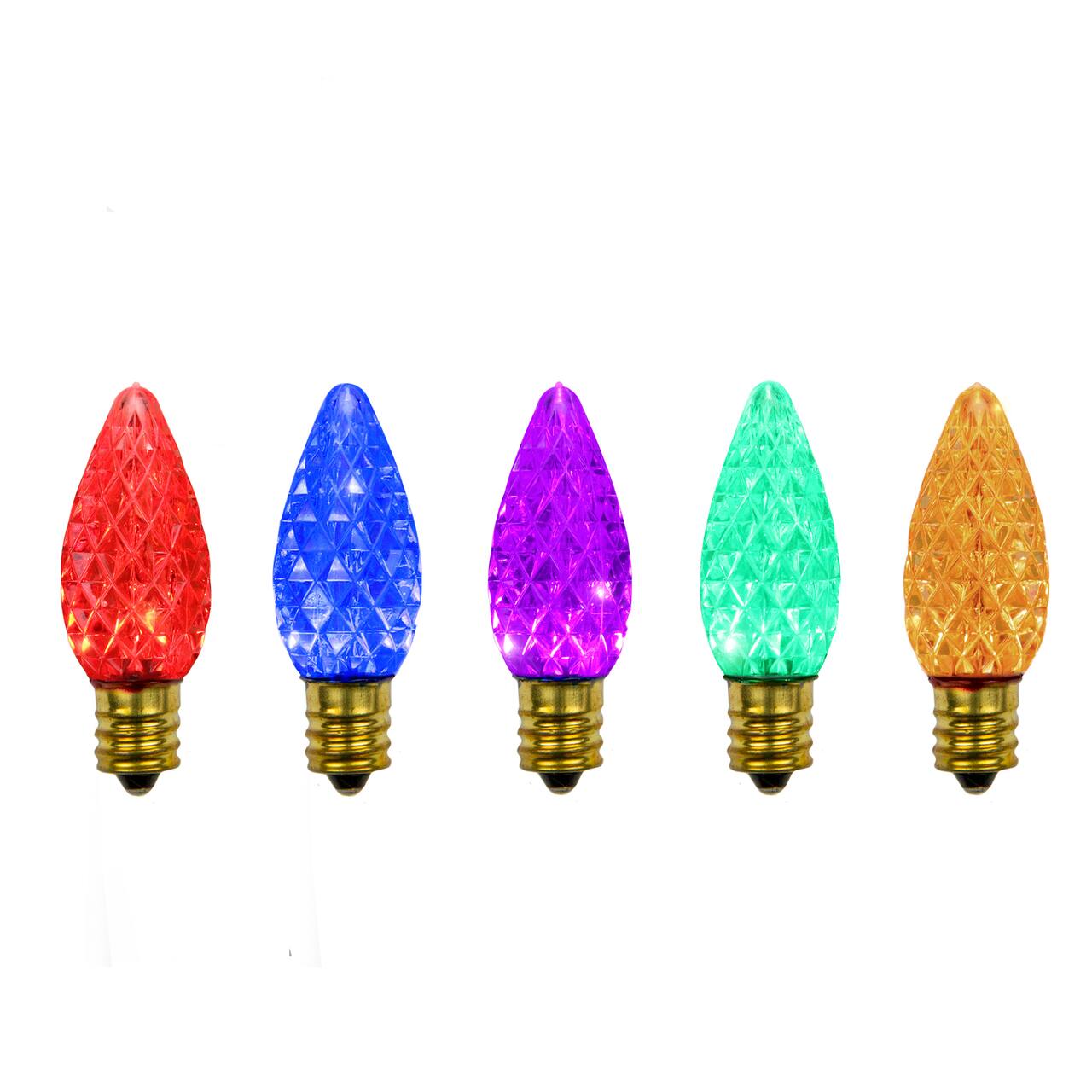 Multicolor Faceted C7 LED Replacement Christmas Bulbs, 25ct.